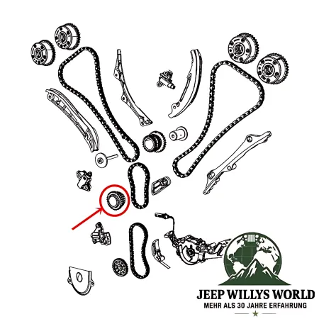 Crown Spur Gear on the Crankshaft Shaft Jeep Wrangler JK, Cherokee KL, Grand Cherokee WK2 3.0L + 3.2L + 3.6L (11-22)