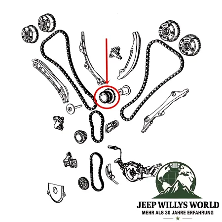 Crown Spur Gear on the intermediate shaft Jeep Wrangler JK, Cherokee KL, Grand Cherokee WK2 3.0L + 3.2L + 3.6L (11-22)