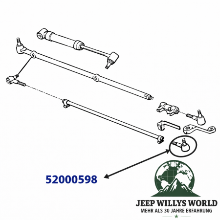 Tie Rod End Left Upper or Lower Jeep Wrangler + Cherokee 84-90