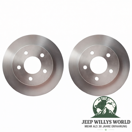 Brake Rotor Set front Jeep CJ YJ XJ MJ 82-89, 4 Pad overview, pad side shown.