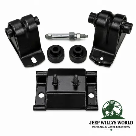 Crown Engine Mount Bracket Motor Mount + Transmission Mount Set Jeep Wrangler YJ 2,5L 4-Cyl. (1991-1995)