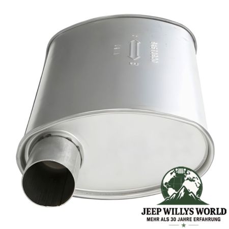 Endtopf Endschalldämpfer 2,25" 2,5L und 4,0L Motor Jeep Wrangler YJ (1987-1995), Eingang.