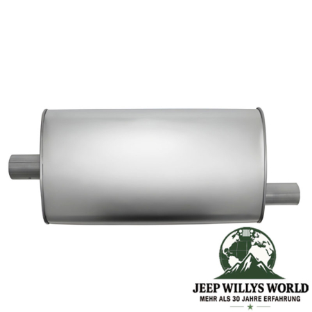 Endschalldämpfer und Endrohrbogen Kit (aluminisiert) inkl. Schellen. 2,25" (57,15 mm) für 2,5L 4 Zylinder oder 4,0L 6 Zylinder Motor. Jeep Cherokee XJ (1987-1995), Endschalldämpfer.