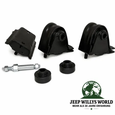 Crown Engine Mount Bracket Motor Mount + Transmission Mount Set Jeep Wrangler YJ 4.0L + 4.2L 6-Cyl. Engine (1987-1995)