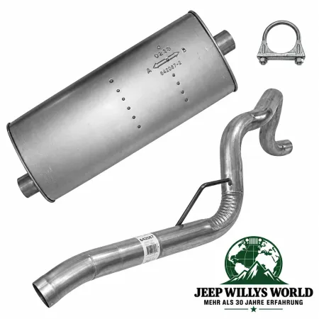 AP Exhaust Muffler and Tailpipe Set MSL Maximum with 2.25"for 2.7L CRD and 4.0 + 4.7L engine. Jeep Grand Cherokee WJ WG (02-04)