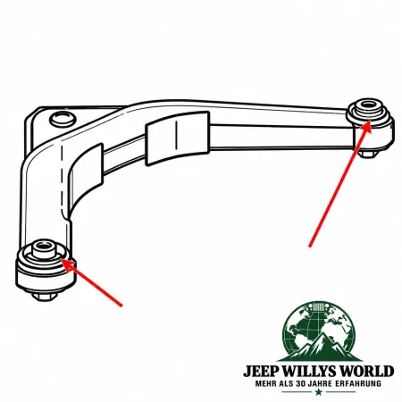 Dorman Querlenkerbuchse Premium, Hinterachse oben rechts oder links Jeep Cherokee KJ, Grand Cherokee WJ WG (99-07)