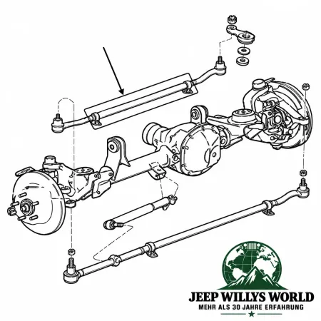 Schubstangenrohr mit Schellen Jeep Grand Cherokee WJ WG 99-04