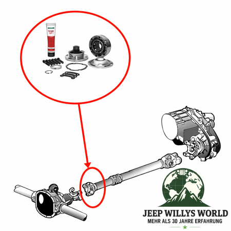 Propeller Shaft Repair Kit Front Axle Differential Jeep Grand Cherokee 93-98
