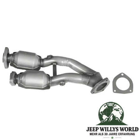Doppel Katalysator für 4,0L 6 Zylinder Motor. Jeep Cherokee XJ (20.01.2000-2001), mit Dichtung.