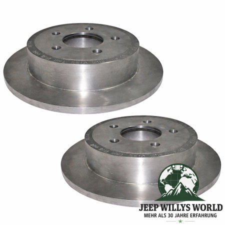 Brake Rotor Set front Jeep CJ YJ XJ MJ 82-89, 4 Pad overview, pad side shown.