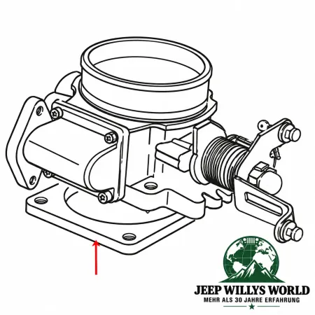 Crown Drosselklappen Dichtung Jeep Wrangler , Cherokee , Grand Cherokee , Comanche 2,5L + 4,0L (91-06)