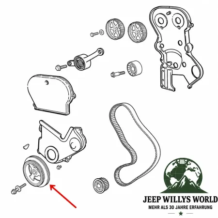 Dorman Schwingungsdämpfer Riemenscheibe Kurbelwelle Jeep Wrangler TJ / Cherokee KJ 2,4L (2002-2006)