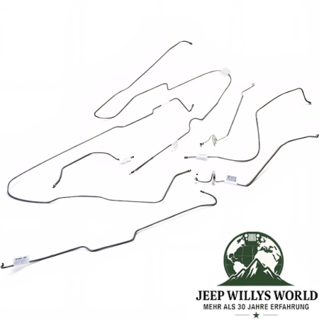 Brake Lines Set Stainless Steel 7-pcs. without ABS Jeep Wrangler 87-94