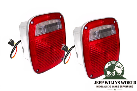 Rückleuchten Paar US rechts + links Chrom Jeep CJ 76-80