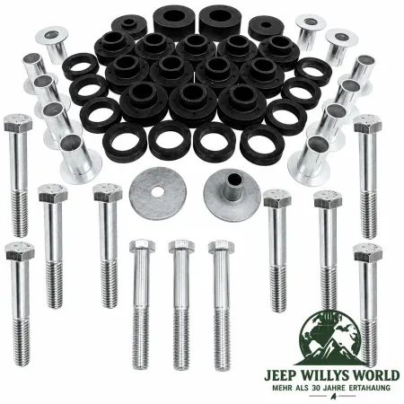 Karosserieauflagegummi Set inkl. Buchsen Jeep CJ5 CJ7 CJ8 (79-86)