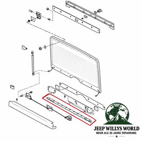 Tailgate to Body Seal Upper Jeep Wrangler 87-95