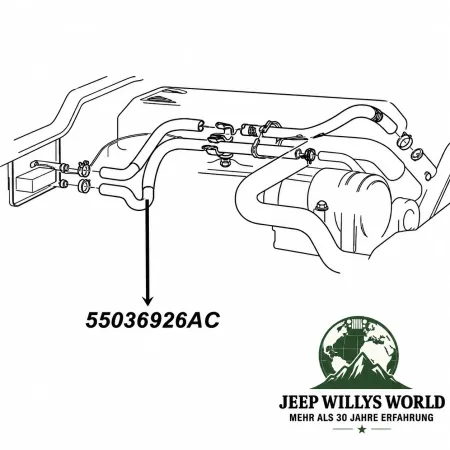 Gates Heizungsschlauch Wärmetauscher Rücklauf Jeep Cherokee XJ 2,5L (1997-2000)