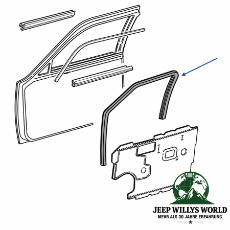 Türdichtung Fensterführung vorne links Jeep Grand Cherokee 93-97