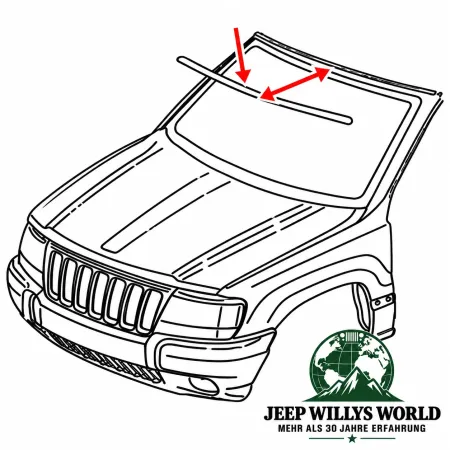 Zierleiste Frontscheibe oben Jeep Grand Cherokee WJ WG 99-04