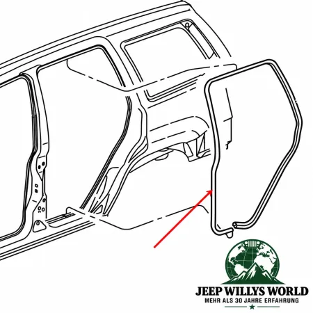 Door Seal Rear Right or Left Jeep Grand Cherokee WJ WG 99-04