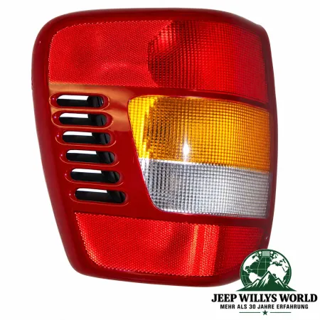 Vorderseite von Crown Rückleuchte Rücklicht US links mit 3 Leucht-Kammern für Jeep Grand Cherokee WJ (99-01).