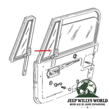 Ausstellfenster rechts Jeep CJ + Wrangler 82-95