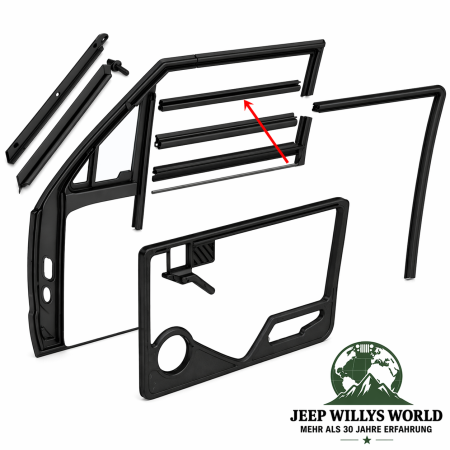 Outer Door Glass Seal Front Right Outer 4-Doors Jeep Cherokee 84-96