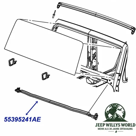 Fairchild Windshield Frame to Cowl Weatherstrip. Jeep Wrangler JK (07-18)