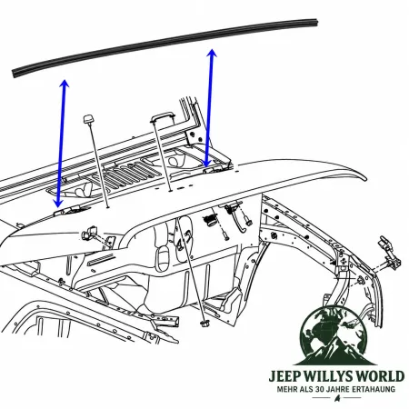 Fairchild Hood to Cowl Seal. Jeep Wrangler JK (07-18)