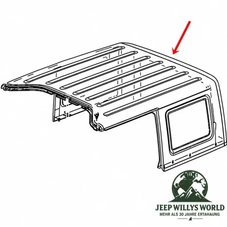 Fairchild Heckscheibendichtung zwischen Heckscheibe und Hardtop. Jeep Wrangler JK (07-10)