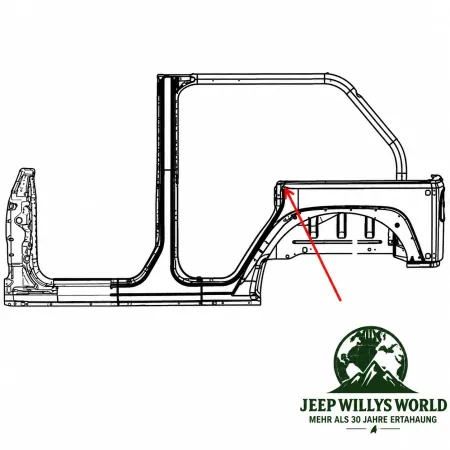 Fairchild Hardtop Dichtung C-Säule Seitenteil links + rechts. Jeep Wrangler JK 4-türer (07-18)