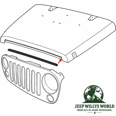 Fairchild Liftgate Hardtop Glass Seal Rear. Jeep Wrangler JK (11-18)