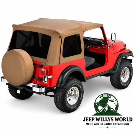 Bestop Replacement Top Cover with tinted windows Spice Denim without rods Jeep CJ7 + Wrangler YJ (1976-1995)