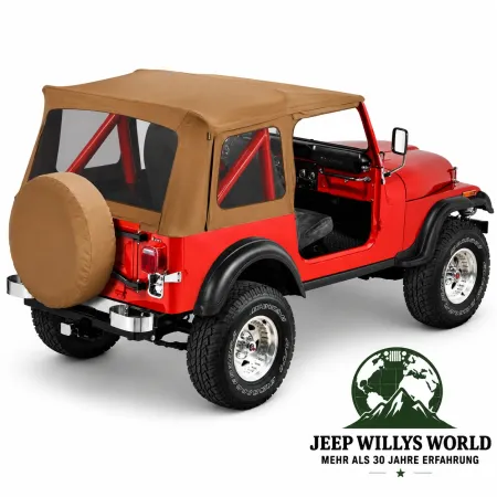 Bestop Replacement Top Cover with clear windows Spice Denim without rods Jeep CJ7 + Wrangler YJ (1976-1995)