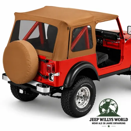 Bestop Replacement Top Cover with clear windows Spice Denim without rods Jeep CJ7 + Wrangler YJ (1976-1995)