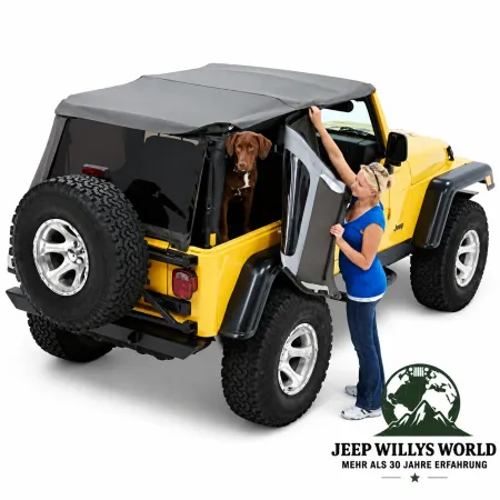 Bestop Trektop NX Folding Top Black Denim  with tinted windows Jeep Wrangler TJ (1996-2006)