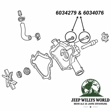 Wasserpumpen Montage Schrauben Set 5,2L + 5,9L Jeep Grand Cherokee 93-98