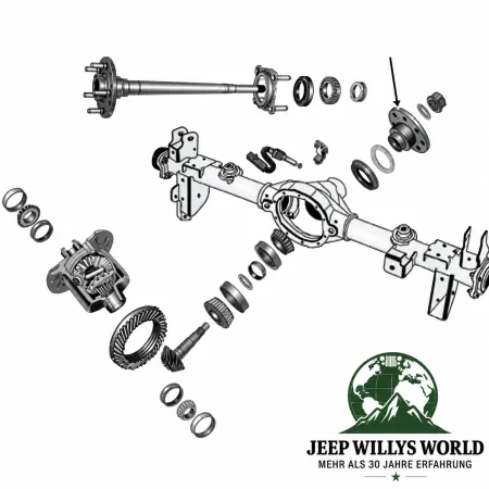 Spicer Kardanwellenflansch Vorderachse zur Kardanwelle Dana 30 + 44. Jeep Wrangler JK (07-18)