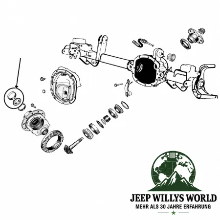 Spicer Differentialkorb Lager Set Vorder oder Hinterachse Dana 44 Jeep Wrangler JK (07-18)