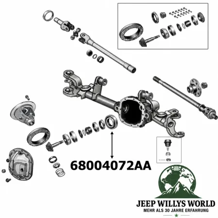 Spicer Kardan Simmerring Eingang Vorderachse Dana 30 + 44 Jeep Wrangler JK / Cherokee KK  (07-18)