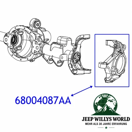Crown Achsschenkel vorne links Vorderachse Dana 30 + 44 Jeep Wrangler JK (07-18)