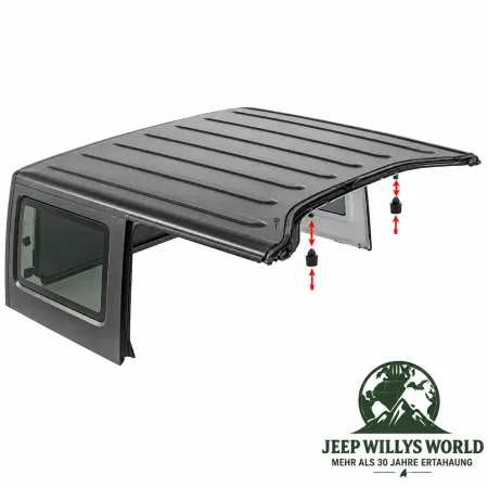 Fairchild Hardtop Support Bumper Upper left or right Jeep Wrangler JK JL , Gladiator JT (07-24)