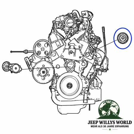 Crown Idler Pulley with Serpentine Belt Jeep Wrangler JK / Cherokee KK / Dodge Nitro KA 2,8L CRD (07-18)