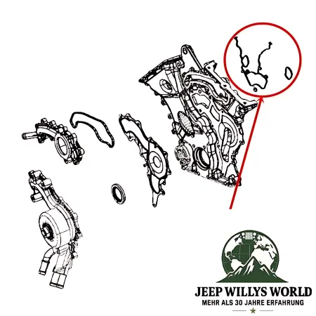 Crown Timing Case Cover Gasket Set Jeep Wrangler , Gladiator , Cherokee , Grand Cherokee 3.0L 3.2L 3.6L Engine (11-26)