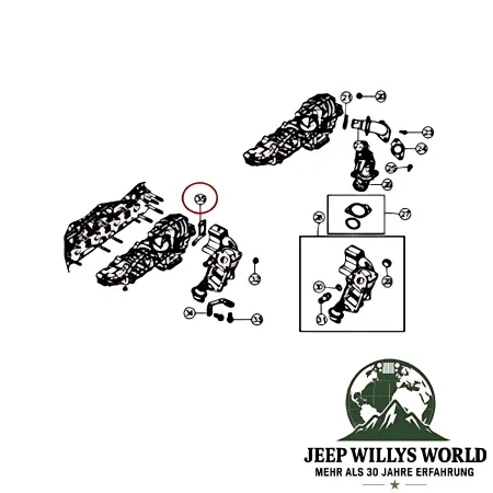 Mopar AGR Suagrohr Dichtung zum Zylinderkopf Jeep Wrangler JK 2,8L CRD Diesel (07-18)