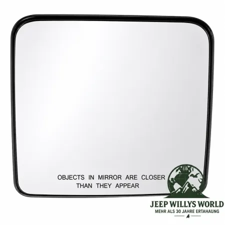 Mirror Glass Right for manually adjustable + non-heated mirrors Jeep Wrangler JK (11-18)