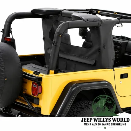 Bestop Wrap Around Windjammer Black Denim Premium Vinyl leather imitation structured Jeep Wrangler TJ (1996-2002)