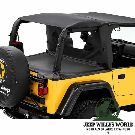 Bestop Wrap Around Windjammer Black Denim Premium Vinyl leather imitation structured Jeep Wrangler TJ (1996-2002)