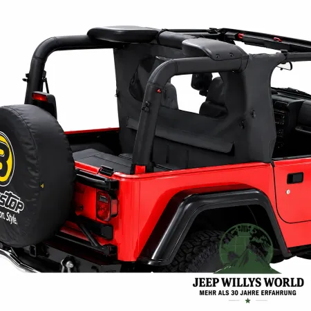 Bestop Wrap Around Windjammer Black Diamond Premium Vinyl leather imitation structured Jeep Wrangler TJ (2003-2006)