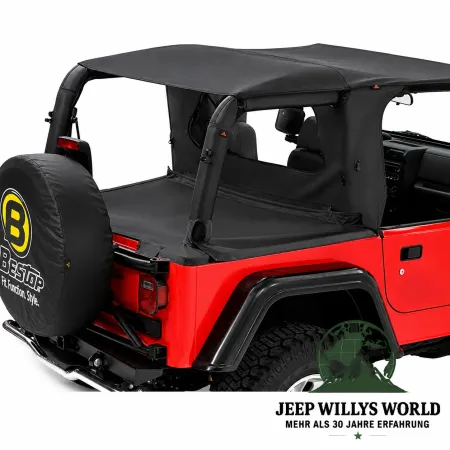 Bestop Wrap Around Windjammer Black Diamond Premium Vinyl leather imitation structured Jeep Wrangler TJ (2003-2006)